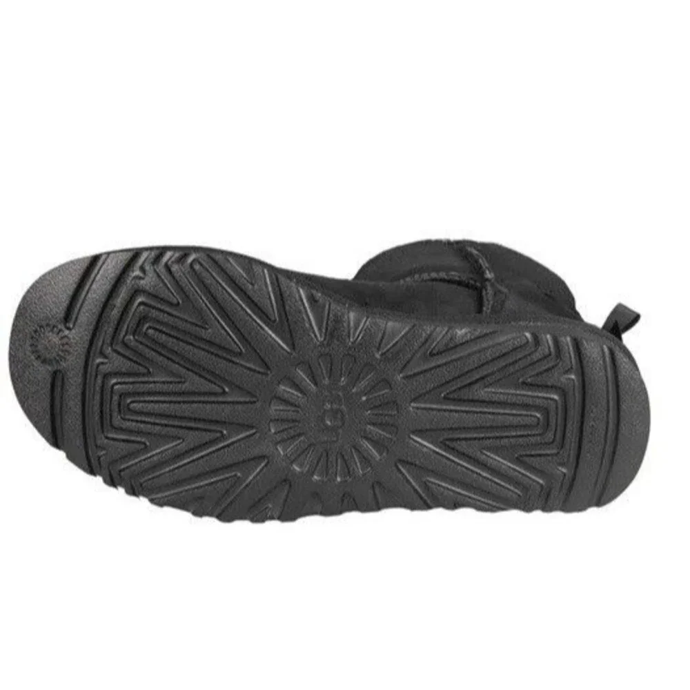 UGG Ladies Mini Bailey Bow II Genuine Sheepskin Suede/Shearling Boots Black